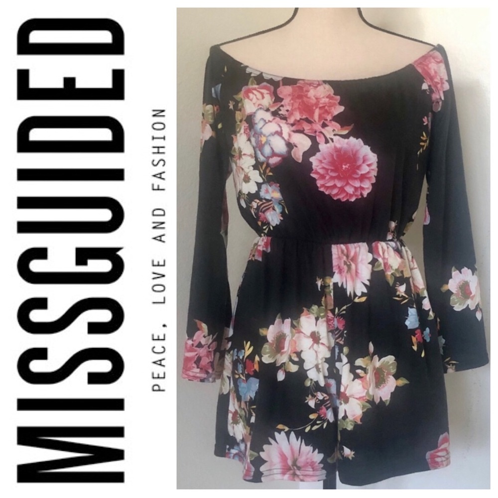 MISSGUIDED Off-the-Shoulder Romper